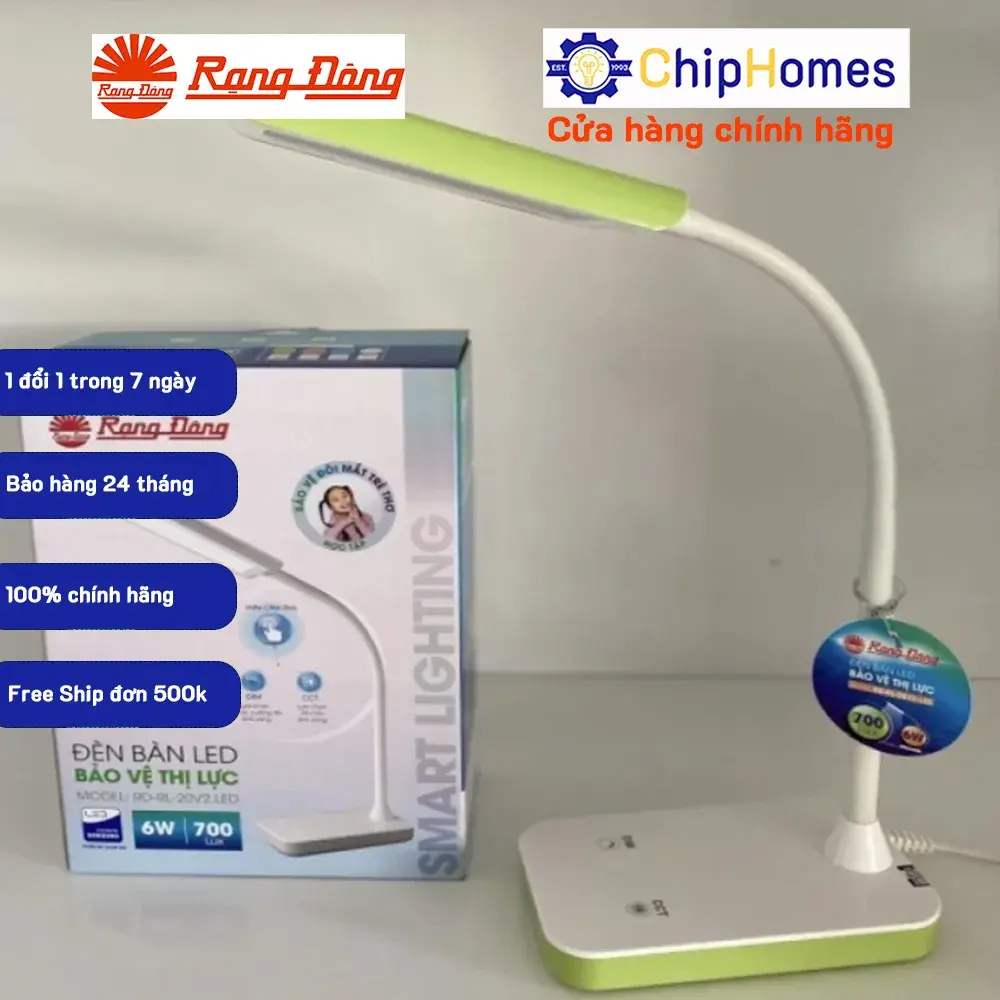 Đèn LED Bàn Học Cảm Ứng Chống Cận Thị Rạng Đông 6W RD-RL-20V2  - Ảnh thực tế