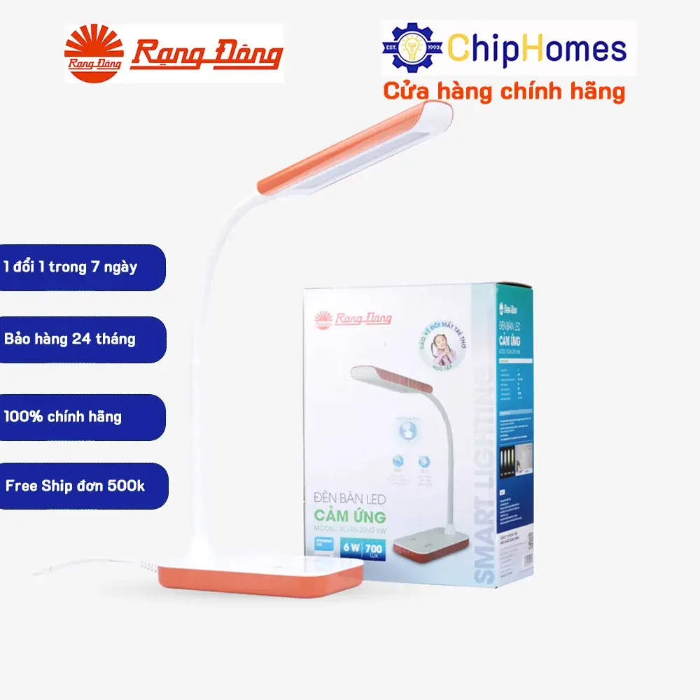 Đèn LED Bàn Học Cảm Ứng Chống Cận Thị Rạng Đông 6W RD-RL-20V2 