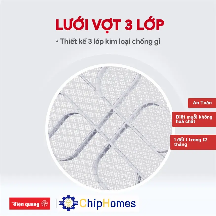 Vợt Muỗi Điện Quang ĐQ EMR02 WR