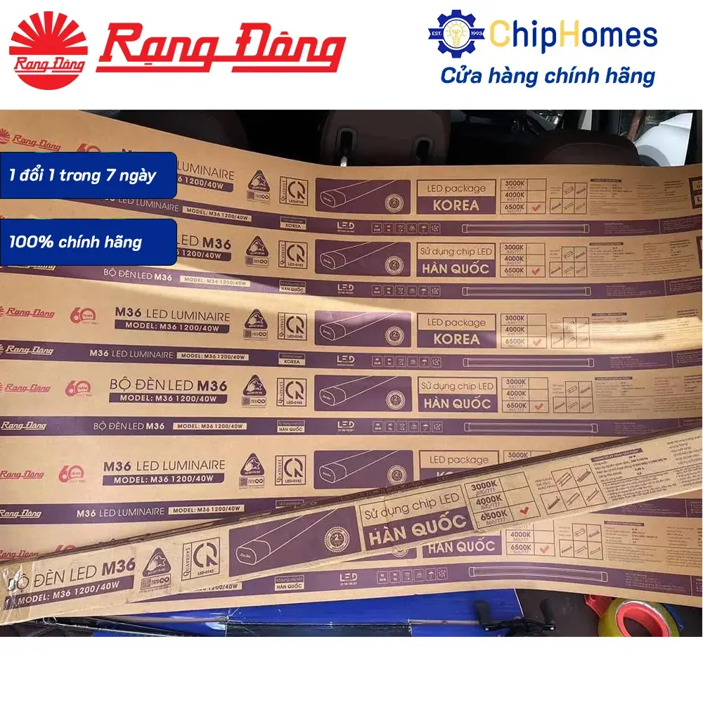  Bộ đèn LED nổi trần 1200mm Rạng Đông M36 40W - Tiết kiệm điện, tuổi thọ cao