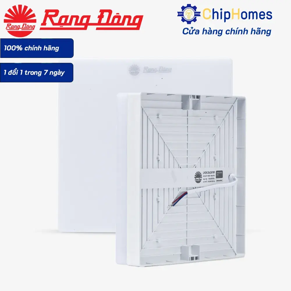 Đèn LED Ốp Trần Vuông Đế Nhựa Rạng Đông 220x220 18W LN12N