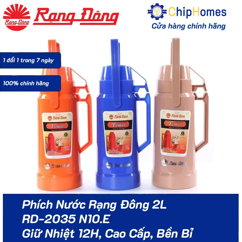 Phích Nước Rạng Đông 2L RD-2035 N10.E – Giữ Nhiệt 12H, Cao Cấp, Bền Bỉ