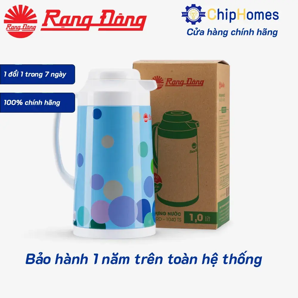 Phích Pha Trà Rạng Đông RD-1040TS 1 Lít - Giữ Nhiệt Cực Tốt, Thiết Kế Sang Trọng