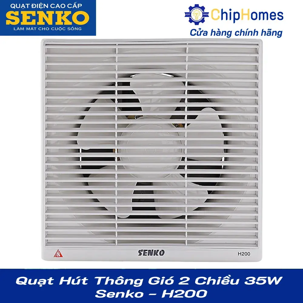 Quạt Hút Thông Gió 2 Chiều 35W Senko - H200