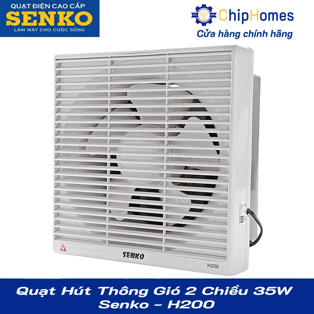 Quạt Hút Thông Gió 2 Chiều 35W Senko - H200