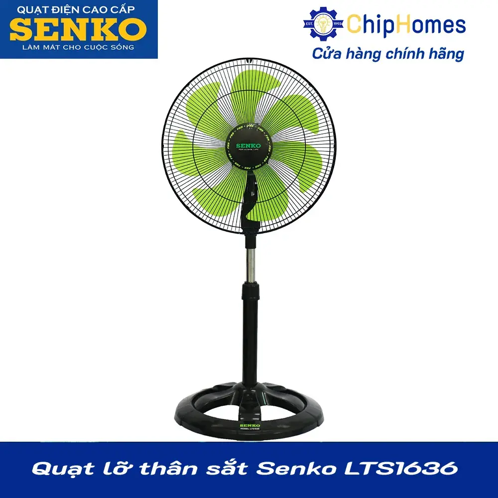 Quạt lỡ thân sắt Senko LTS1636 - Màu đen xanh