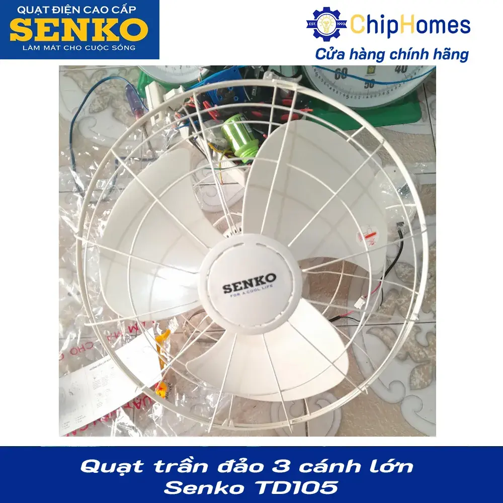 Quạt trần đảo 3 cánh lớn Senko TD105 - ảnh thực tế