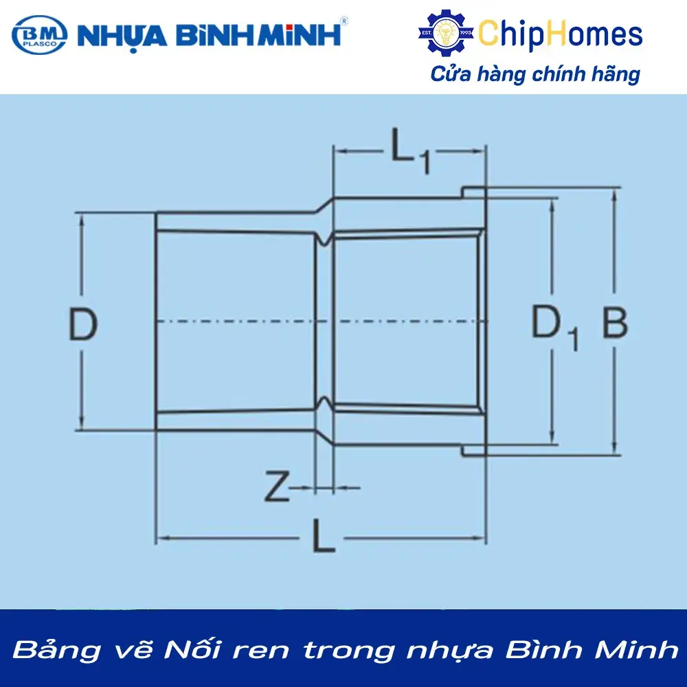 Bảng vẽ NỐI REN TRONG NHỰA PVC Bình Minh